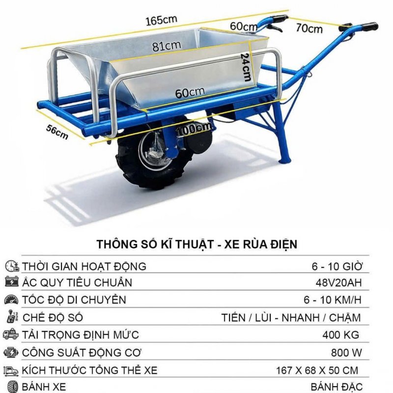 XE RÙA ĐIỆN CHỞ HÀNG TẢI TRỌNG 400KG  HEV8 